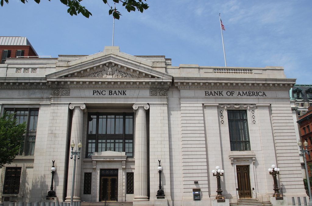 Edificio de PNC Bank y Bank of America en Washington DC. Dos de los bancos más grandes de Estados Unidos por activos