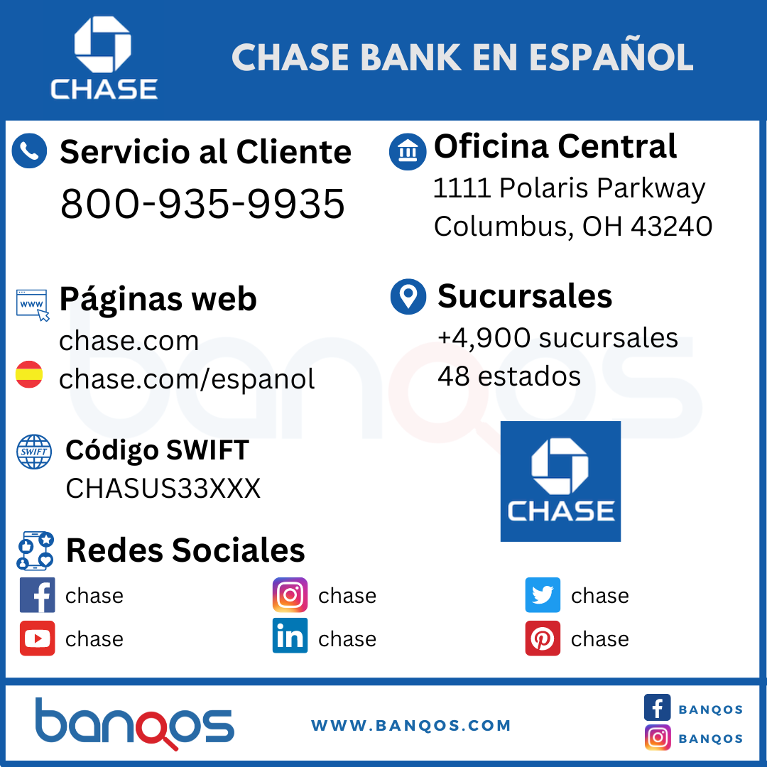 Chase Bank en español y servicio al cliente.